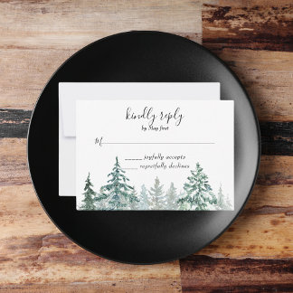Winter Rustikale Pine Trees Lantern Botanischer UA RSVP Karte