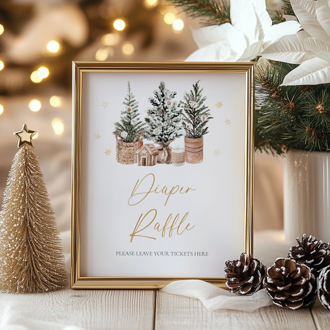 Winter Rustikale Weihnachtsbäume Windeln Raffle Poster (Von Creator hochgeladen)