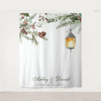 Winter Rustikales Pine Trees Lantern Hochzeitssemb