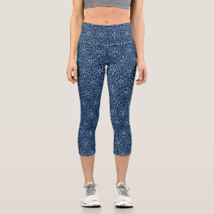 Winter Sacred Geometry Muster Capri Leggings