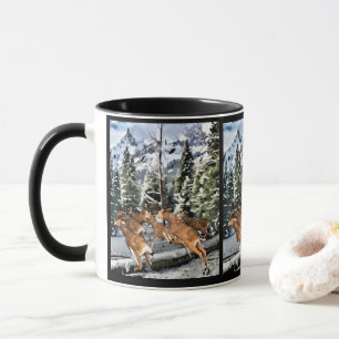 Winter-Saison Rocky Mountain-Maultierhirsche Tasse