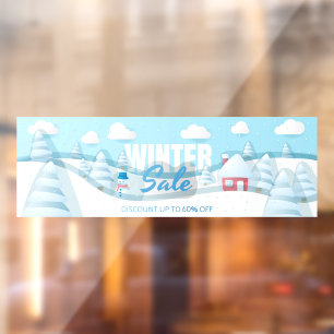 Winter Sale Schnee beladene Szene anpassen Bis % R Fensteraufkleber