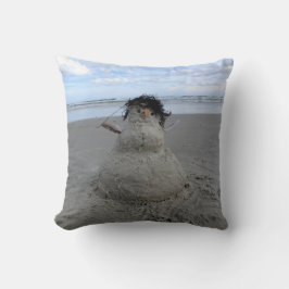 Winter Sandman am Strand Kissen