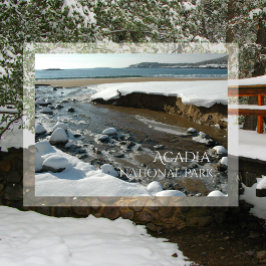 Winter, Sandstrand, Acadia Nationalpark, ME Postkarte