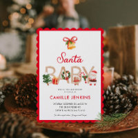 Winter Santa Baby Dusche Einladung