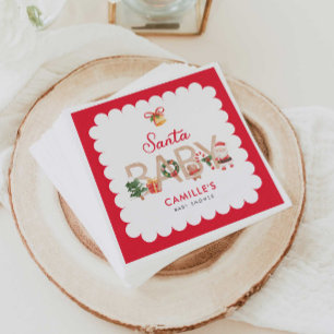 Winter Santa Baby Dusche Einladung Serviette