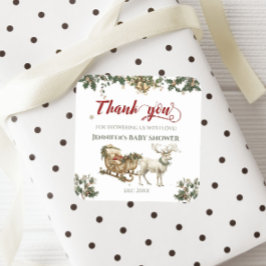 Winter Santa Baby Weihnachts Hirschdusche Quadratischer Aufkleber