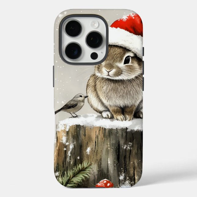 Winter Santa Bunny Wonderland Case-Mate iPhone Hülle (Rückseite)