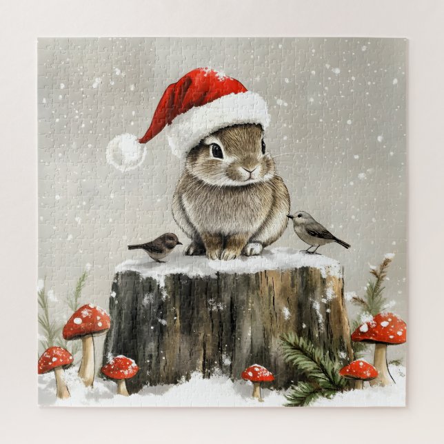 Winter Santa Bunny Wonderland Puzzle (Vertikal)
