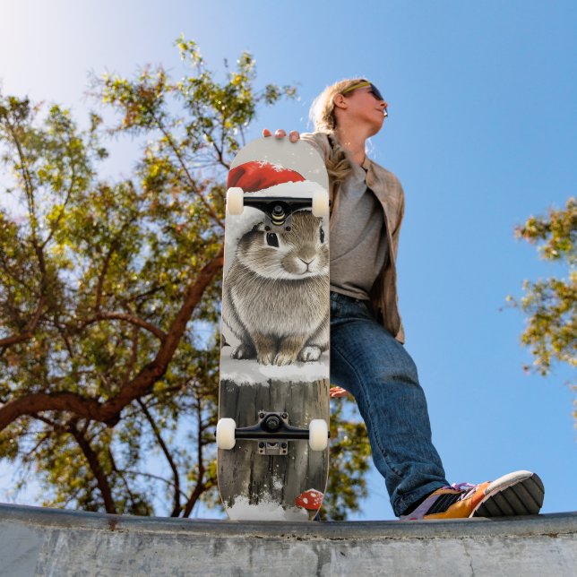 Winter Santa Bunny Wonderland Skateboard (Außenbereich 1)