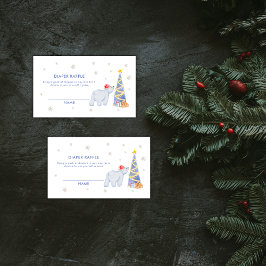 Winter Santa Polar Bear Diaper Raffle Baby Shower Begleitkarte
