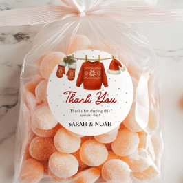 Winter Santa Runder Aufkleber