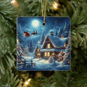 Winter/Santa/Weihnachten/Schnee Keramikornament