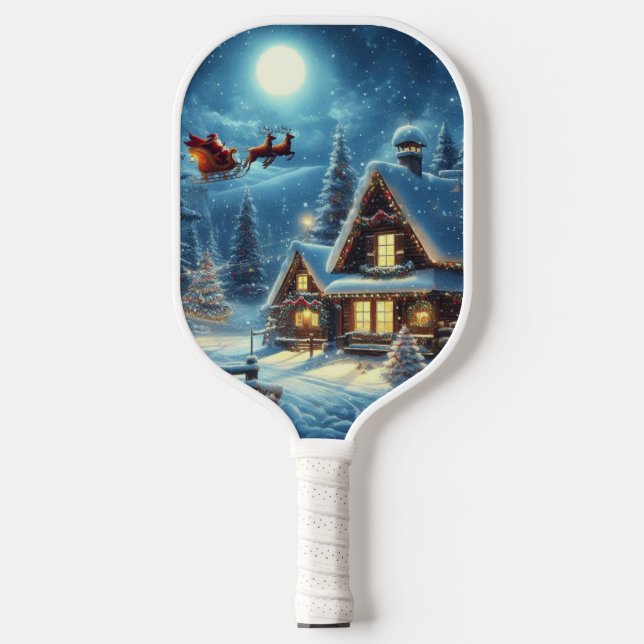 Winter/Santa/Weihnachten/Schnee Pickleball Schläger (Vorderseite)