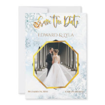 Winter-Save the Date-Foto Hochzeitseinladung