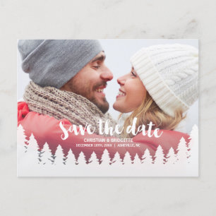 Winter Save the Date Wedding   Foto Ankündigungspostkarte