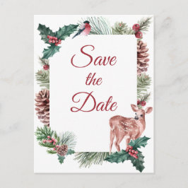 Winter Save the Date Weihnachten Hochzeit Verlobun Postkarte