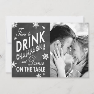 Winter Save the Date Zeit, Champagner zu trinken