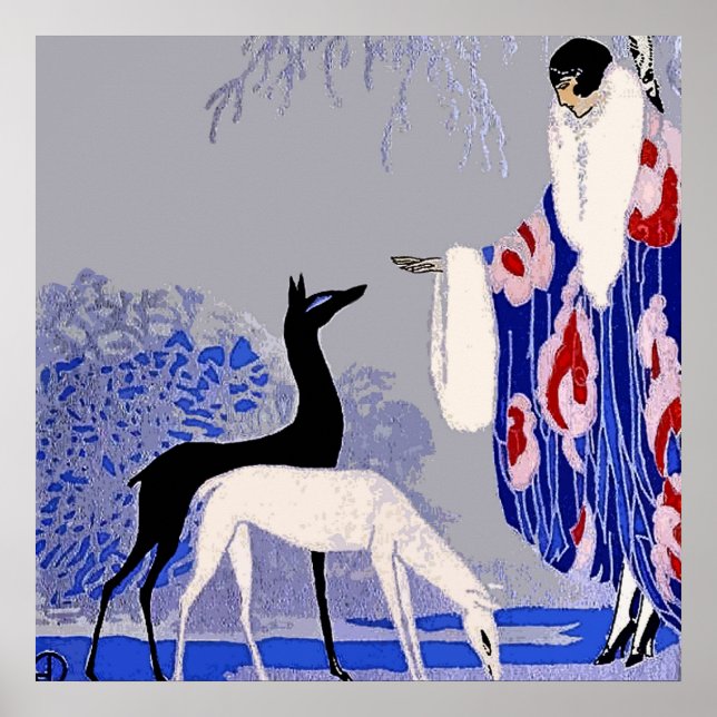"Winter Scene" Art Deco von George Barbier Poster (Vorne)