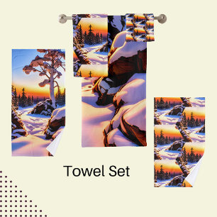 Winter Scene Badhandtuch Set
