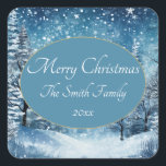 Winter Scene Blue White Christmas Sticker<br><div class="desc">Frohe Weihnachten Winter Szene Blue White Weihnachtssticker für Geschenke und Nachrichten! Mit unserem individuell gestaltbaren Weihnachtswinterschuh Blue White Weihnachtssticker verwandeln Sie Ihre Feiertagsgrüße und Geschenkvorträge in ein Winterwunderland. Dieser vielseitige Aufkleber mit einer ruhigen Winterlandschaft in Blau und Weiß fügt Ihren Weihnachtsbotschaften und -geschenken eine Touch von Zauber und Eleganz hinzu....</div>