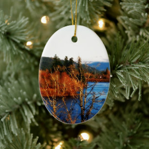 Winter Scene Columbia Gorge Keramikornament