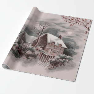 winter scene geschenkpapier