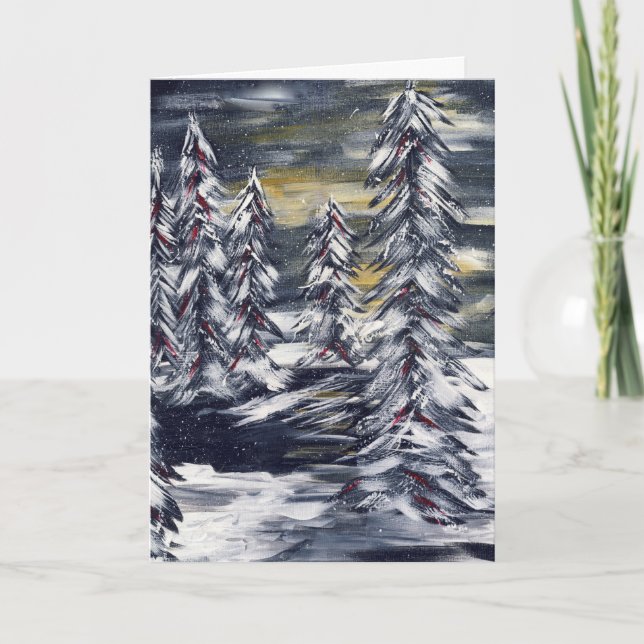 Winter Scene Holiday Grußkarte Feiertagskarte (Vorderseite)
