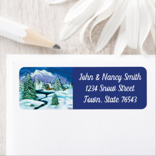 Winter Scene Label