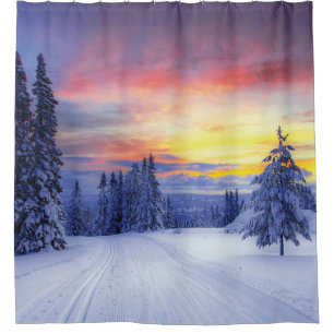 Winter scenery duschvorhang