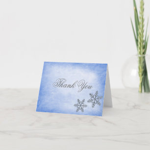 Winter-Schein-Schneeflocke-Blau dankt Ihnen Dankeskarte