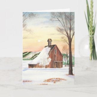 Winter-Scheunen-Weihnachten Feiertagskarte
