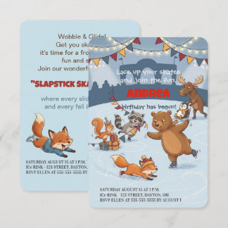 Winter-Schlittschuh-Lauf-Geburtstags-Einladung Einladung