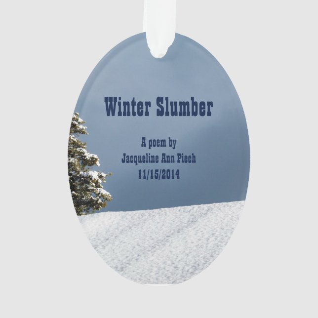 Winter-Schlummer-Poesie Ornament (Rückseite)