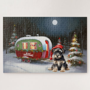 Winter-Schnauzer-Wohnwagen-Weihnachtsabenteuer Puzzle