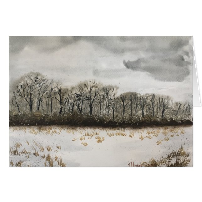 WINTER-SCHNEE-   AQUARELL (Vorderseite (Horizontal))