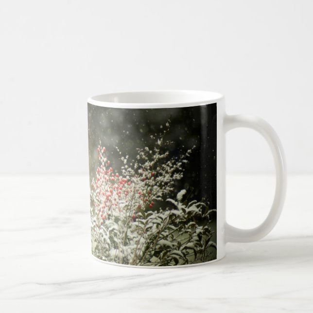 Winter-Schnee auf Beeren-Foto-Tasse Kaffeetasse (Rechts)