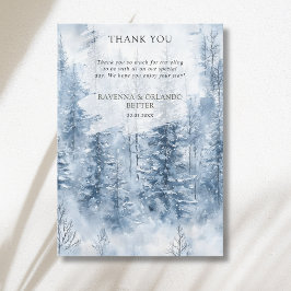 Winter-Schnee-Baum-Wald-Hochzeit-Dankeskarten Ankündigung
