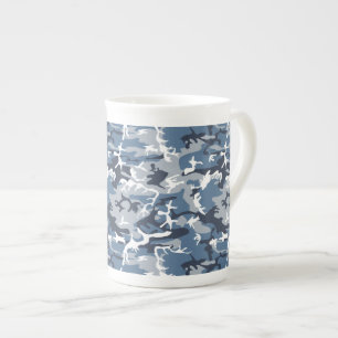 Winter-Schnee-Blau-Tarnmuster, Militär, Armee Prozellantasse