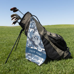 Winter-Schnee-Blau-Tarnung Ihr Name Personalisiere Golfhandtuch