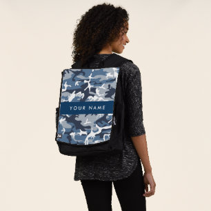 Winter-Schnee-Blau-Tarnung Ihren Namen personalisi Rucksack
