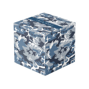 Winter-Schnee-Blau-Tarnung Name personalisieren Würfel