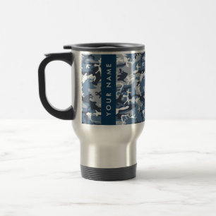 Winter-Schnee-Blau-Tarnung Personalisieren Sie Ihr Reisebecher