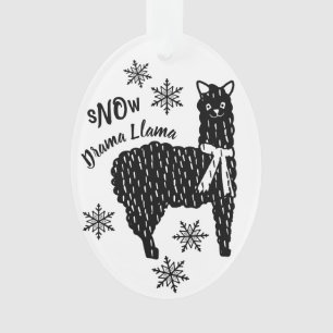 Winter-Schnee-Drama-Lama Ornament