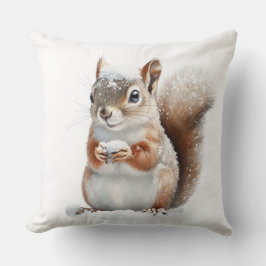 Winter-Schnee-Eichhörnchen-Wurfkissen Kissen