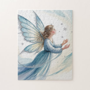 Winter-Schnee-Fee-Wasserfarbenkunst Puzzle