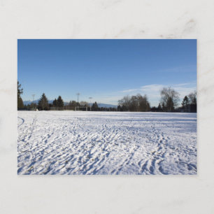 Winter-Schnee-Fußballfeld Postkarte
