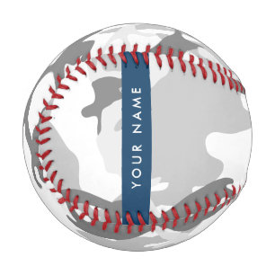 Winter-Schnee-Grau-Tarnung Ihren Namen personalisi Baseball
