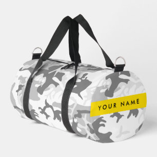 Winter-Schnee-Grau-Tarnung Ihren Namen personalisi Duffle Bag