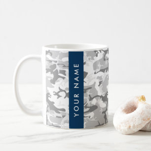 Winter-Schnee-Grau-Tarnung Ihren Namen personalisi Kaffeetasse